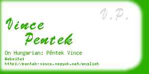 vince pentek business card